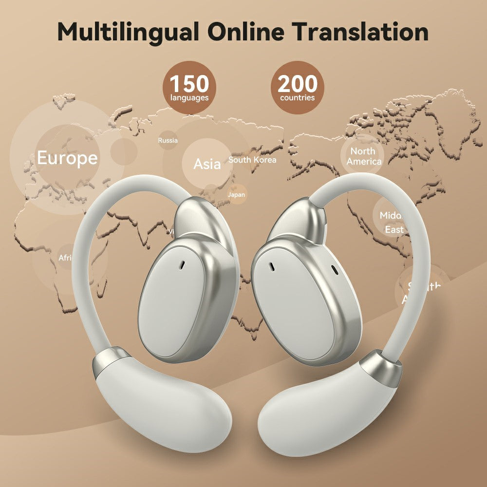 V18 Real-Time Translation Earphones Global Travel Meetings 200+ Languages Translation Headset