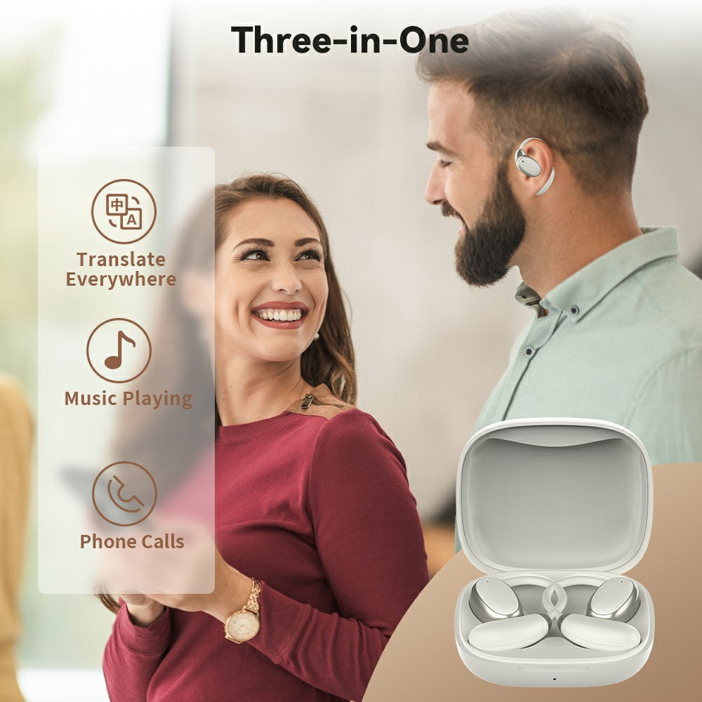 V18 Real-Time Translation Earphones Global Travel Meetings 200+ Languages Translation Headset