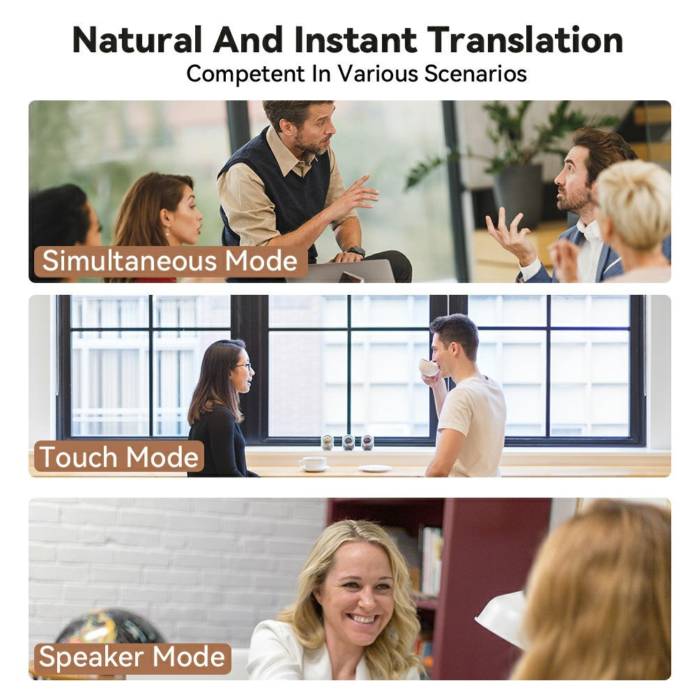 V13 AI Translation Headset Multi Languages Real Time Interpretation Bluetooth-Compatible Earphones