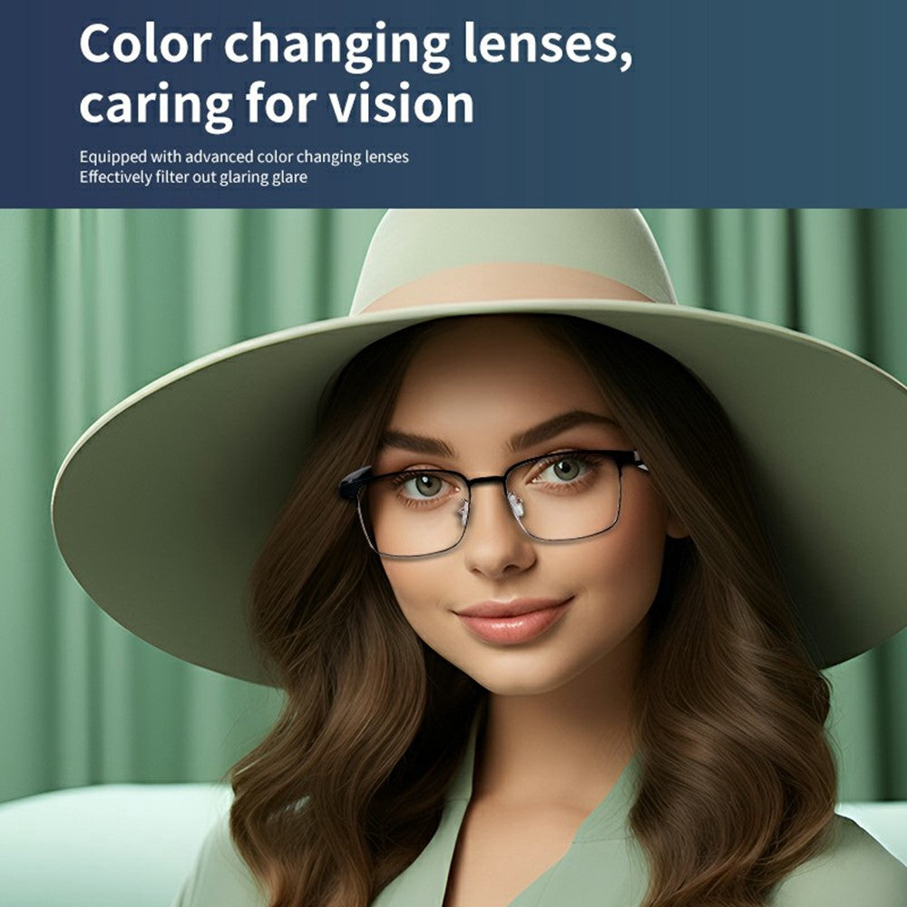 GS06 Wireless Music Earphone AI Translation Bluetooth-compatible Glasses Anti Blue Light Photochromic Lens Smart Eyewear