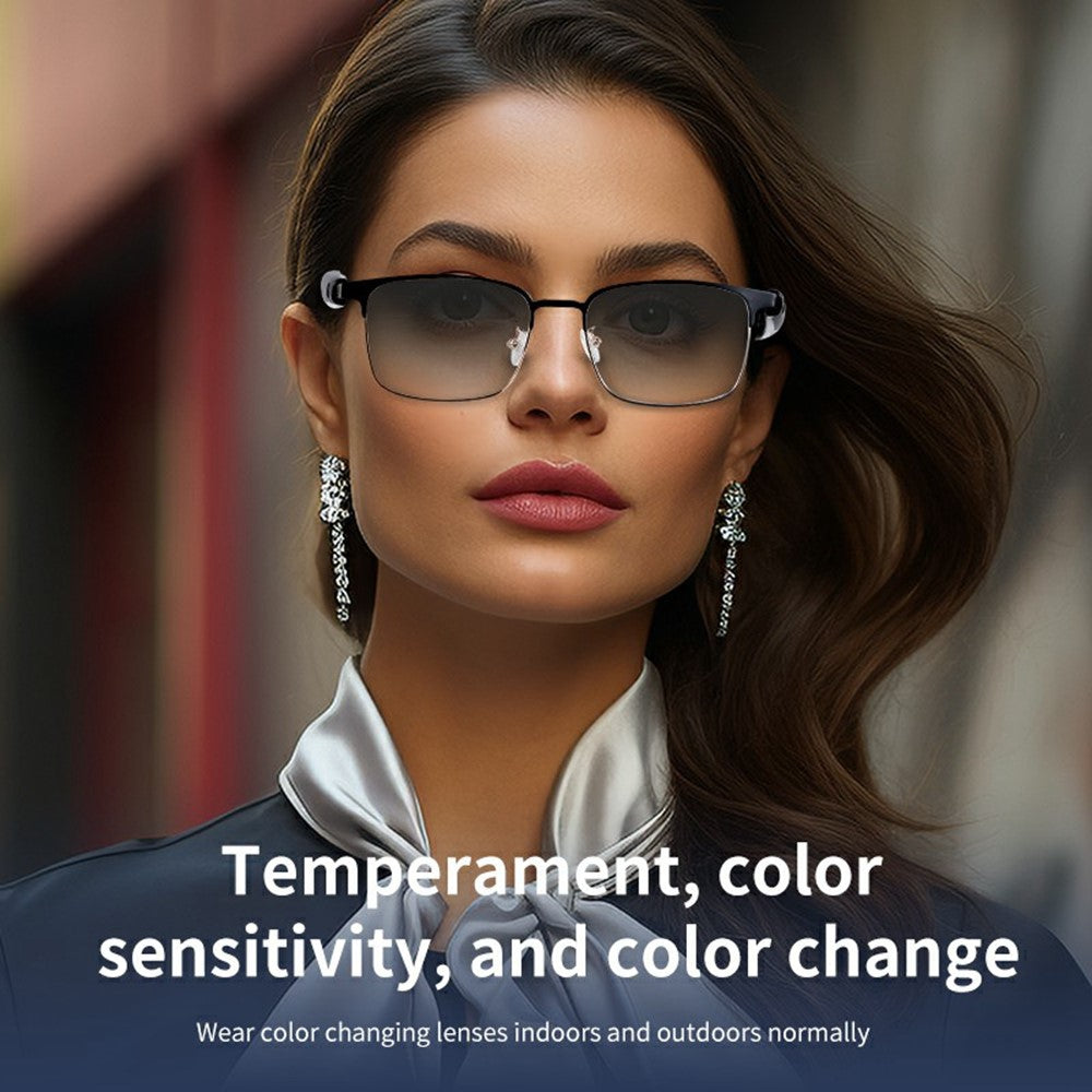 GS06 Wireless Music Earphone AI Translation Bluetooth-compatible Glasses Anti Blue Light Photochromic Lens Smart Eyewear