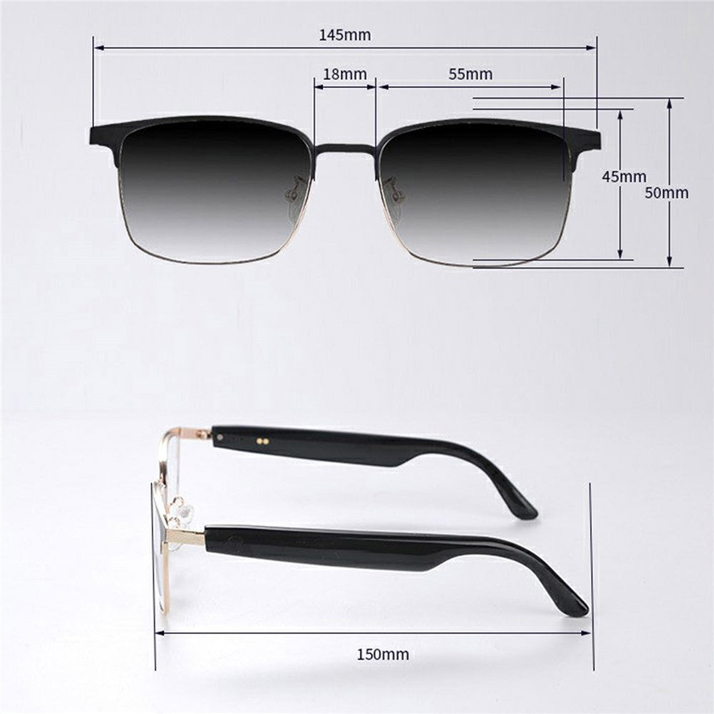 GS06 Wireless Music Earphone AI Translation Bluetooth-compatible Glasses Anti Blue Light Photochromic Lens Smart Eyewear