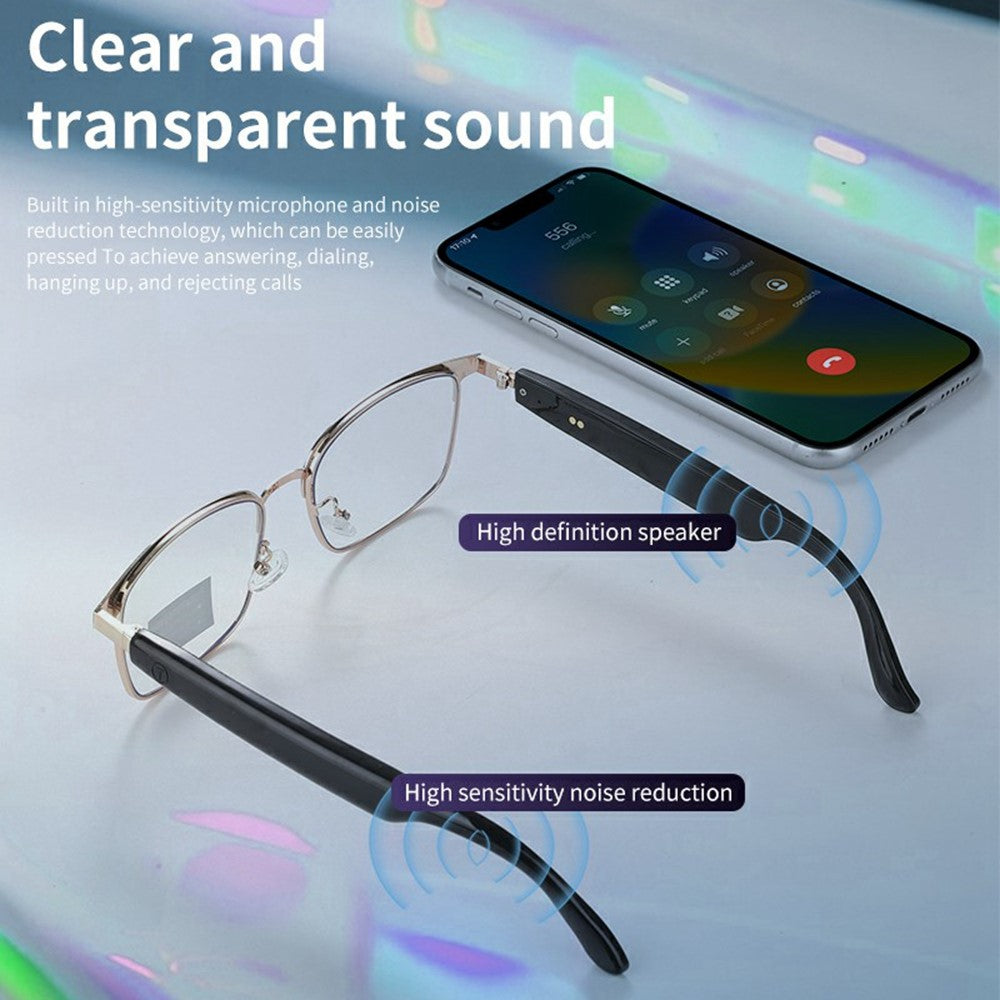GS06 Wireless Music Earphone AI Translation Bluetooth-compatible Glasses Anti Blue Light Photochromic Lens Smart Eyewear