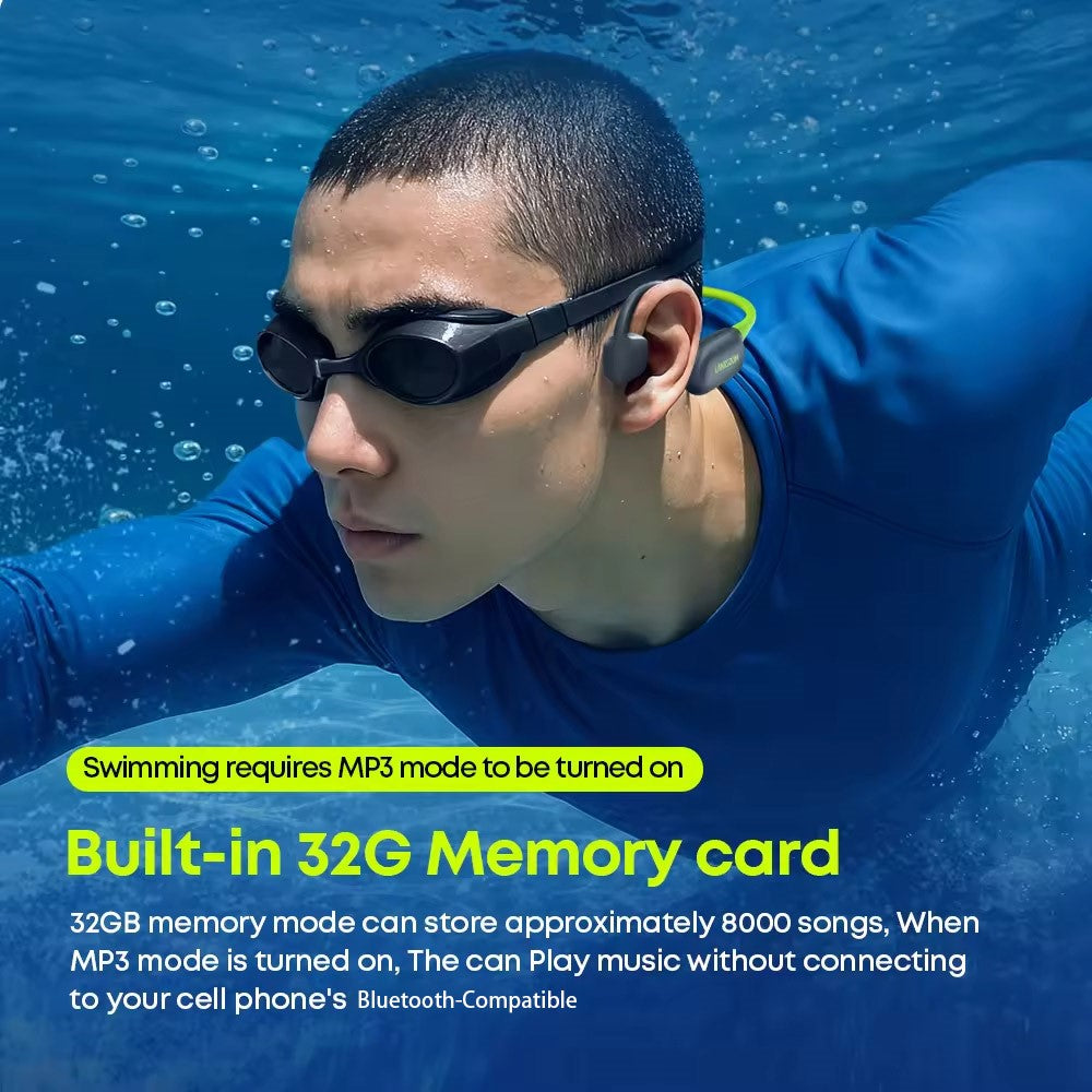 LANGSDOM BE23 Bone Conduction Earphones Waterproof Open Ear Bluetooth-compatible Earphones Built-in 32GB Storage