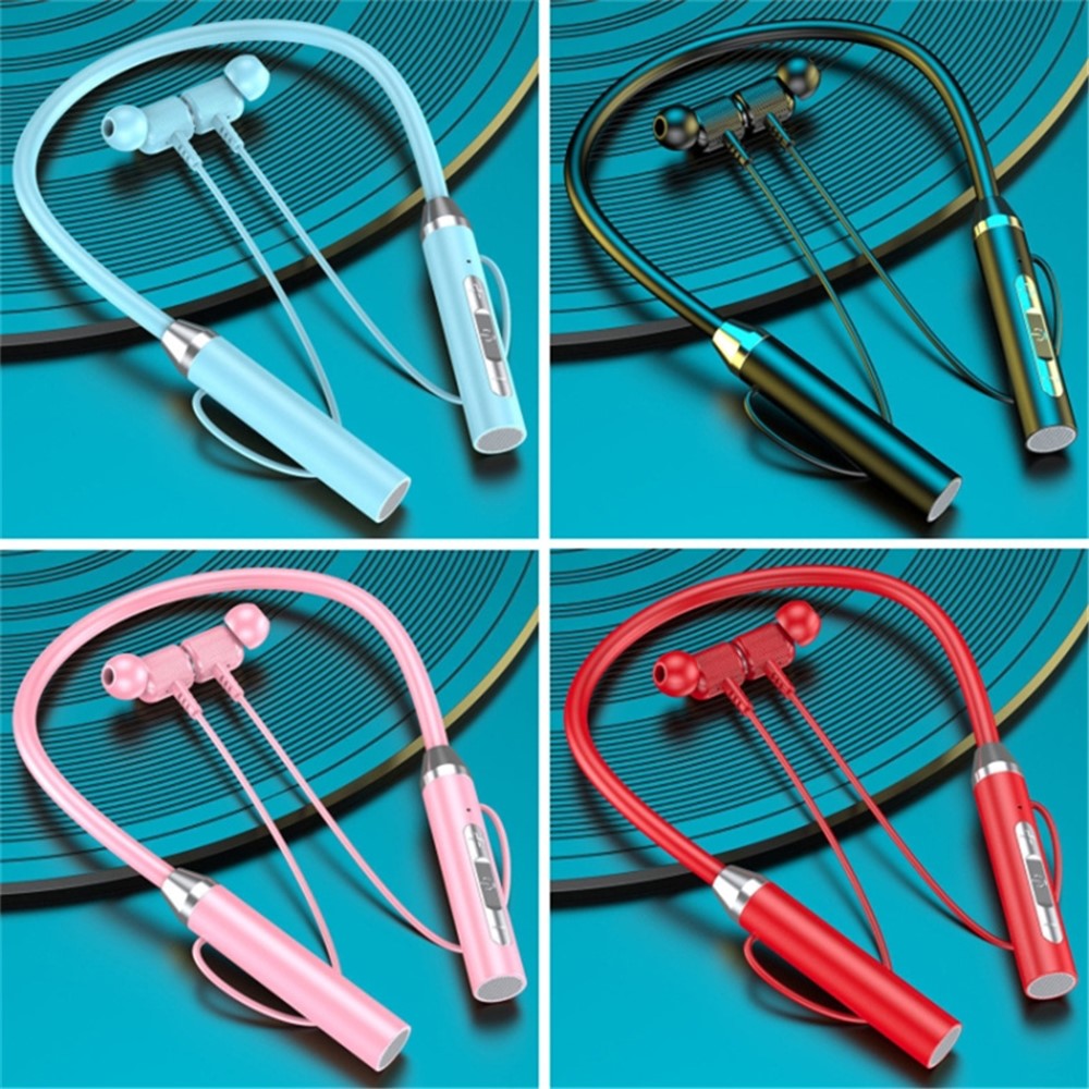Wireless Neck Hanging Earphones Magnetic Sports Bluetooth-compatible Neckband Headphones