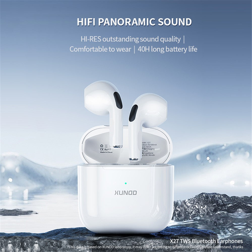 XUNDD X27 Wireless Earbuds TWS Half in-Ear Headsets Bluetooth-compatible 5.1 Headphones 40H Playtime