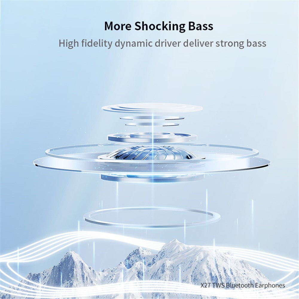 XUNDD X27 Wireless Earbuds TWS Half in-Ear Headsets Bluetooth-compatible 5.1 Headphones 40H Playtime