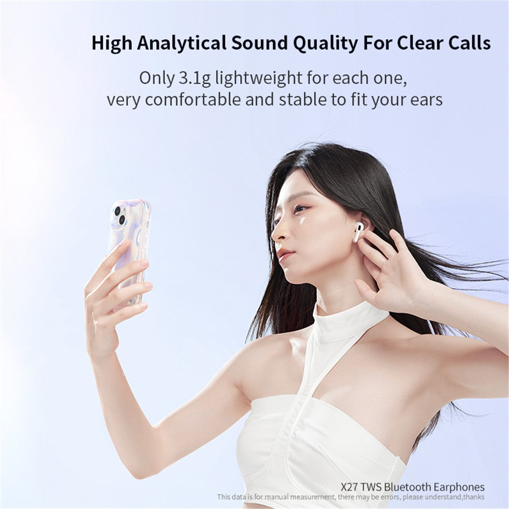 XUNDD X27 Wireless Earbuds TWS Half in-Ear Headsets Bluetooth-compatible 5.1 Headphones 40H Playtime