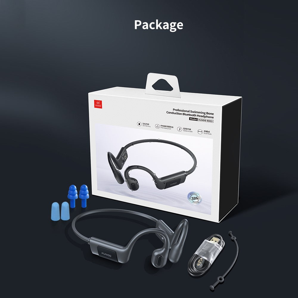 XUNDD B003 Bone Conduction Bluetooth-compatible Headset for Swimming IPX8 Waterproof Headphones