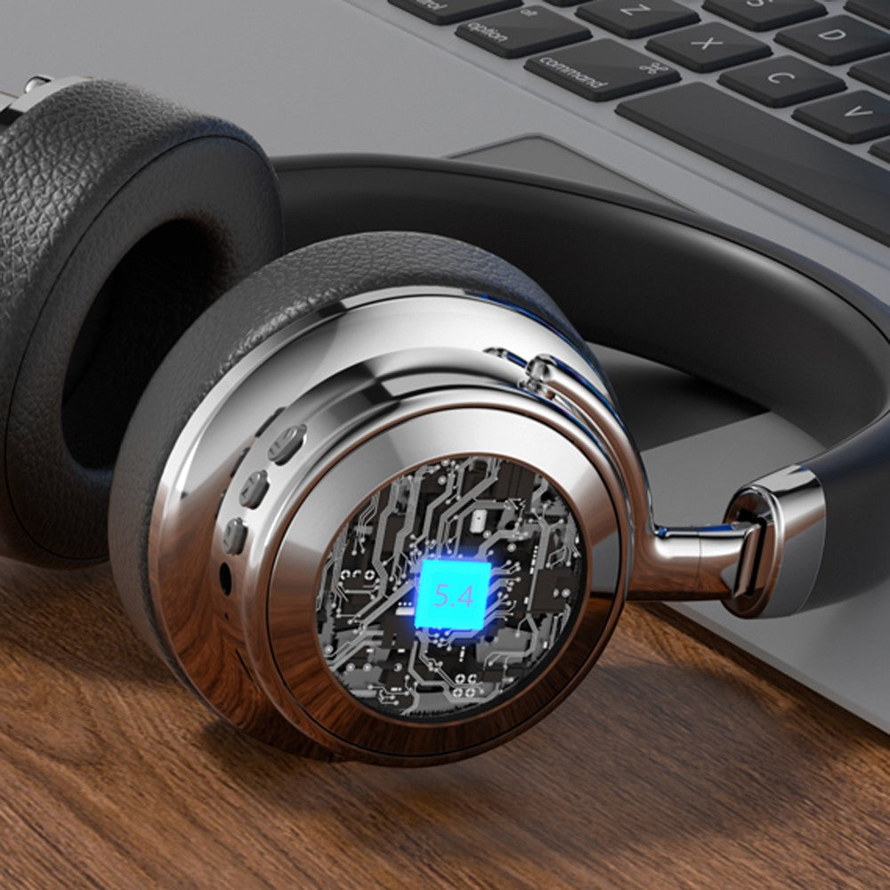 CR-9 Metal Retro Over-Ear Wireless Headset Bluetooth-compatible 5.4 HiFi Music Gaming Headphone