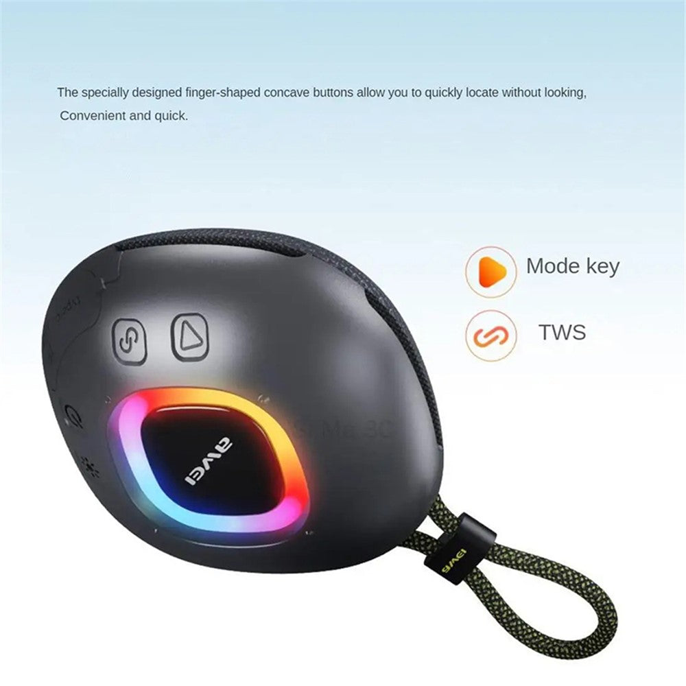AWEI KA6 TWS Bluetooth-compatible Speaker RGB Light IPX6 Waterproof Portable Subwoofer