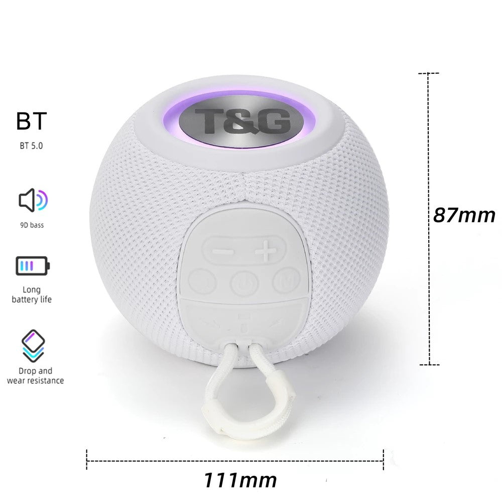 T&G TG337 Portable Speaker Wireless Bluetooth-compatible 3D Stereo Subwoofer Waterproof Outdoor Loudspeaker with Lanyard