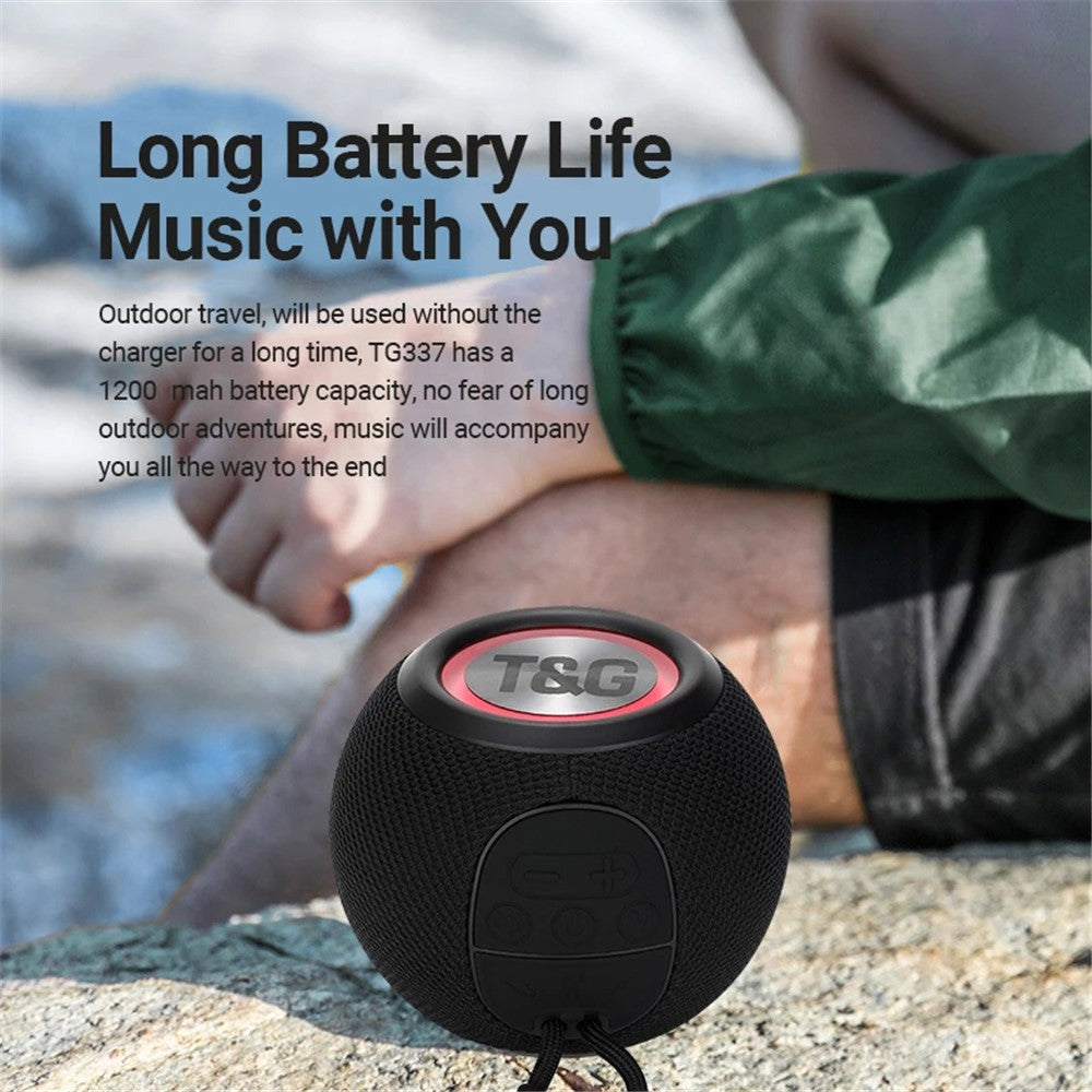 T&G TG337 Portable Speaker Wireless Bluetooth-compatible 3D Stereo Subwoofer Waterproof Outdoor Loudspeaker with Lanyard