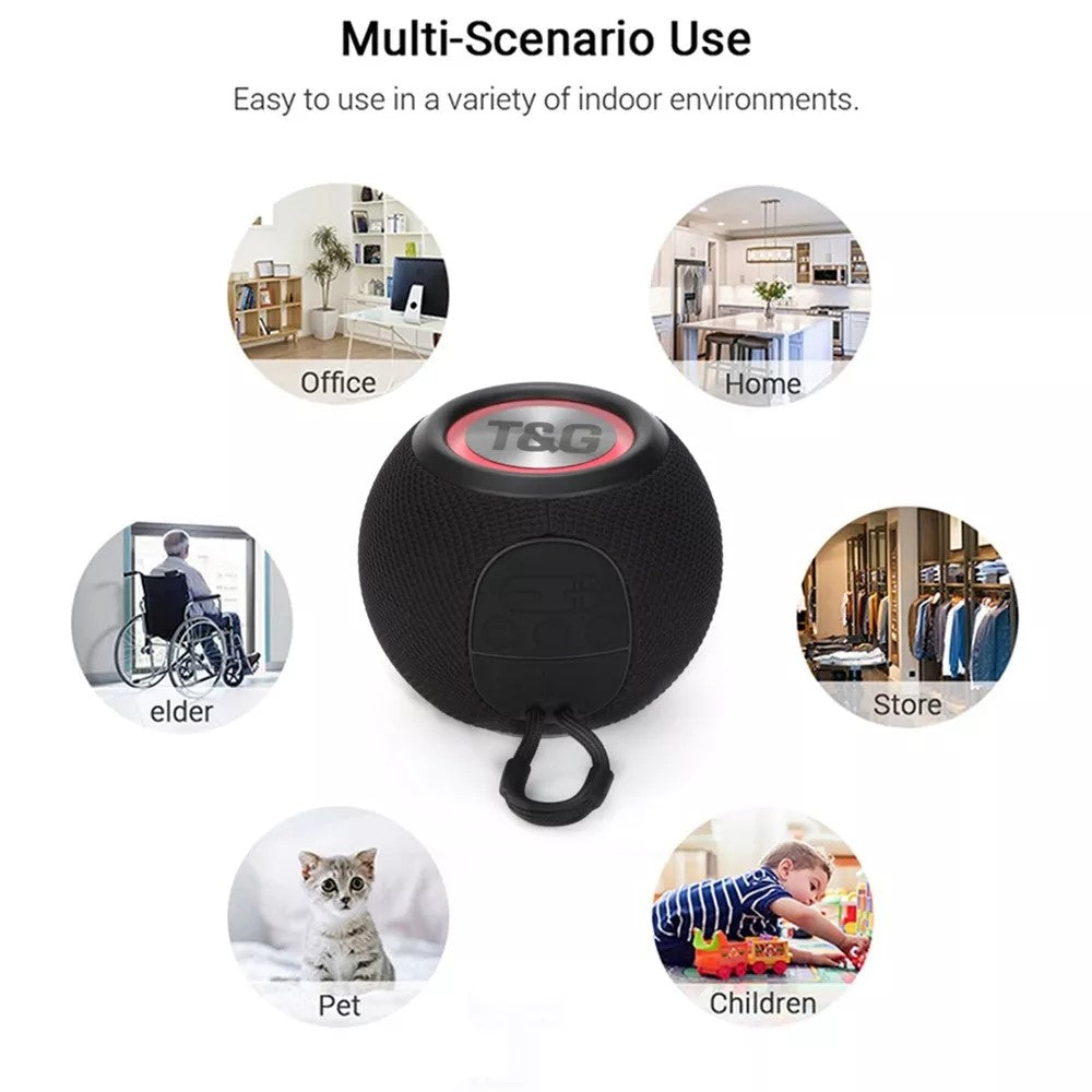T&G TG337 Portable Speaker Wireless Bluetooth-compatible 3D Stereo Subwoofer Waterproof Outdoor Loudspeaker with Lanyard