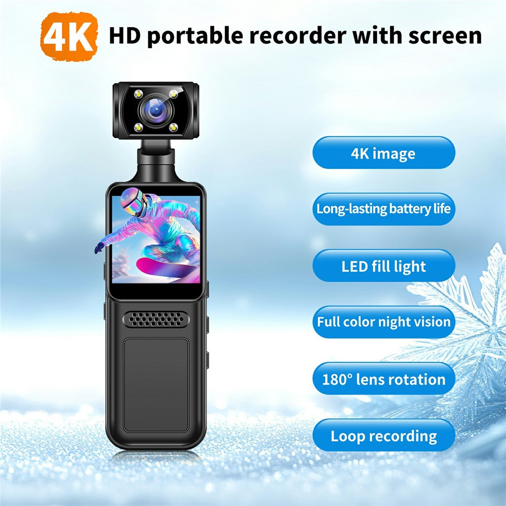 M12 4K Outdoor Sports Camera Night Vision Anti Shake WiFi Pocket Action Cam, with 32GB TF Card