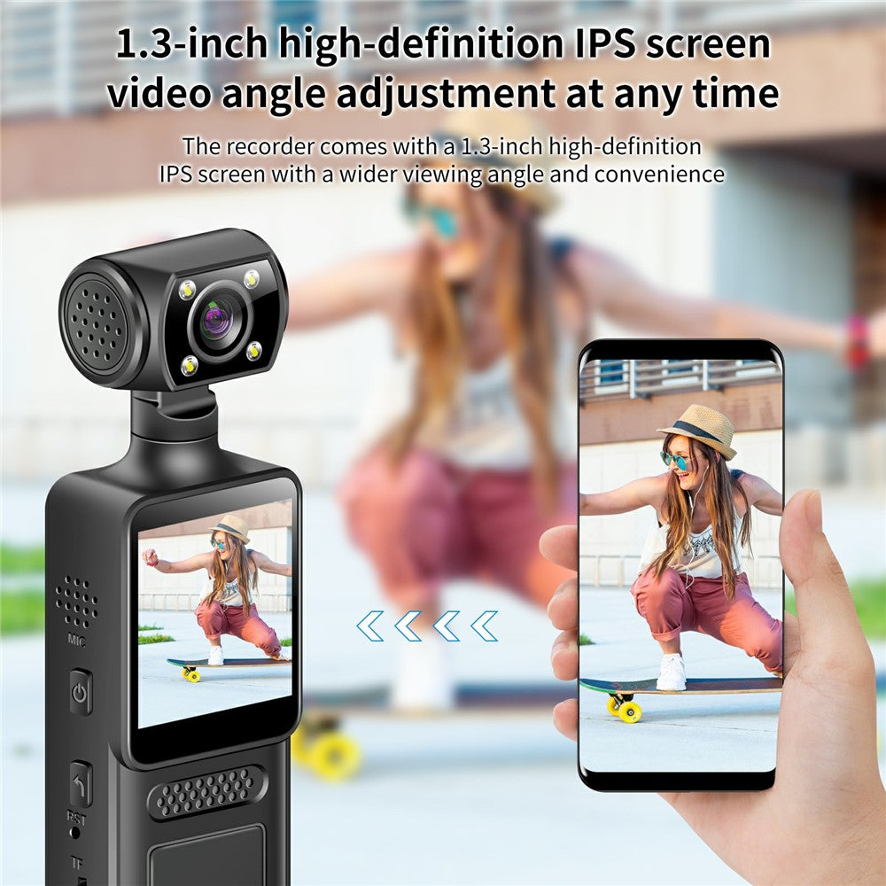 M12 4K Outdoor Sports Camera Night Vision Anti Shake WiFi Pocket Action Cam, with 32GB TF Card