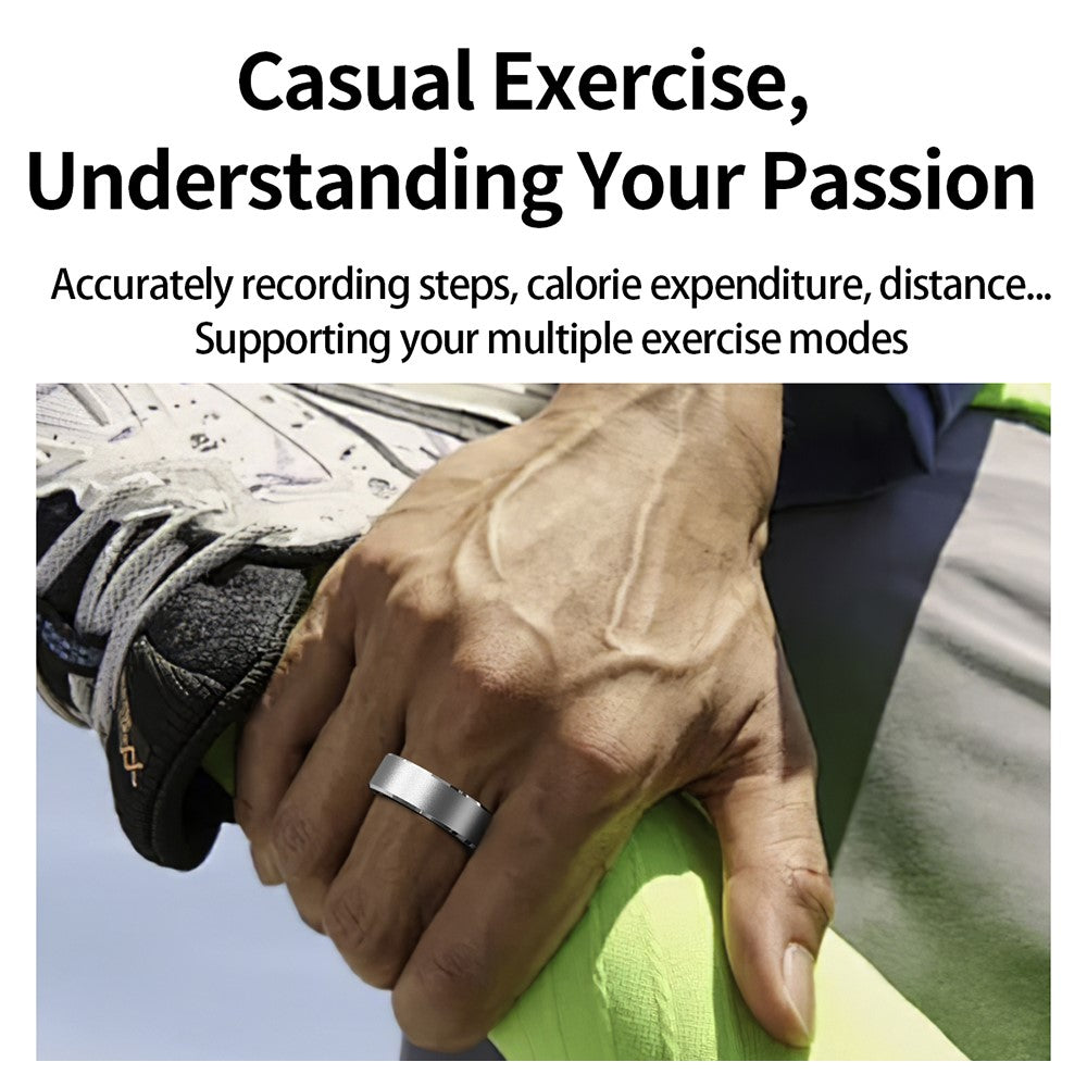 R5 Heart Rate Blood Oxygen Sleep Monitoring Ring Multifunctional Aluminum Alloy Smart Ring with Charging Case