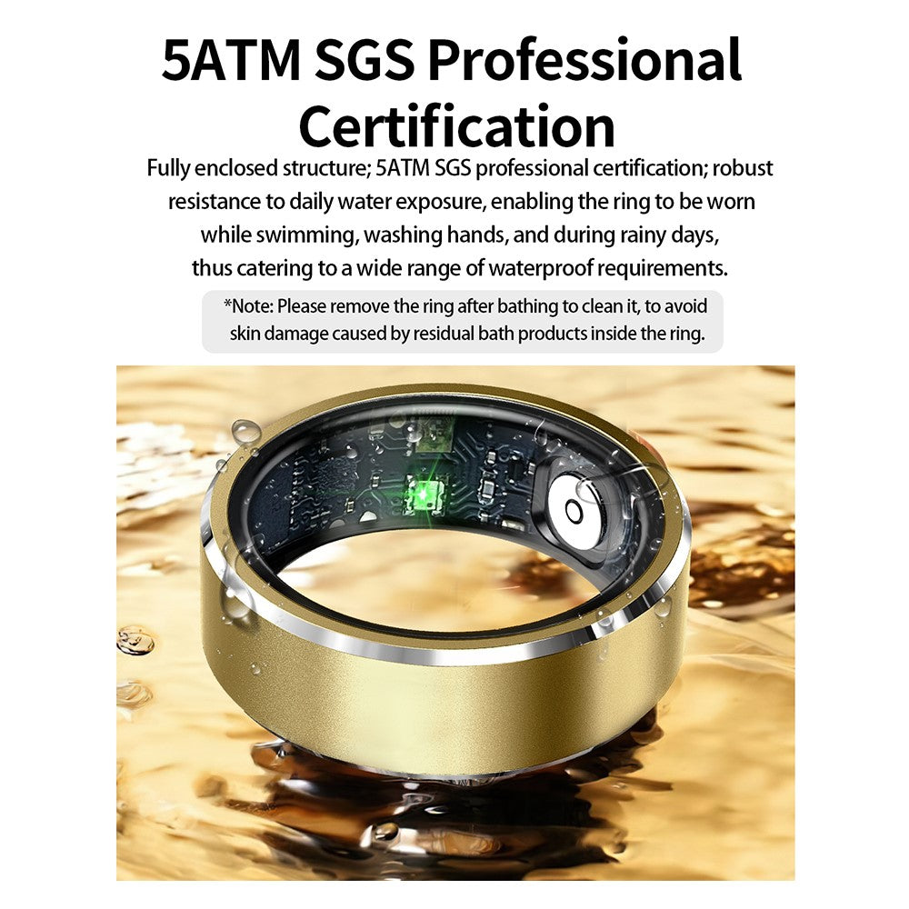 R5 Heart Rate Blood Oxygen Sleep Monitoring Ring Multifunctional Aluminum Alloy Smart Ring with Charging Case