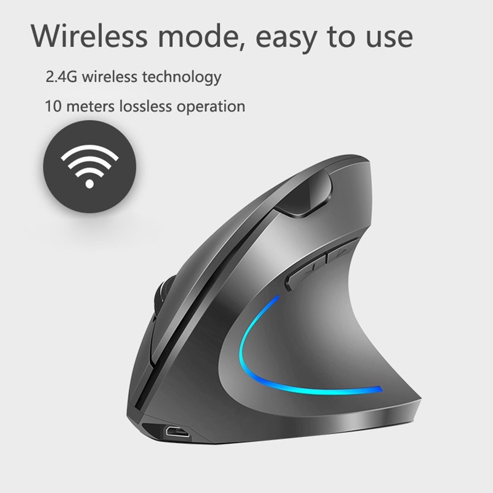2.4G Wireless Vertical Mouse Rechargeable Mouse with 3 Adjustable DPI Levels and Auto Sleep